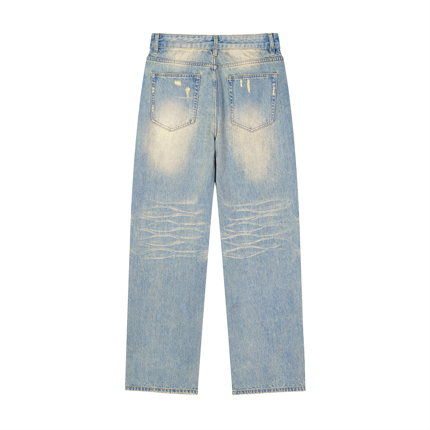 BECKEN Light wash distressed bootcut jeans